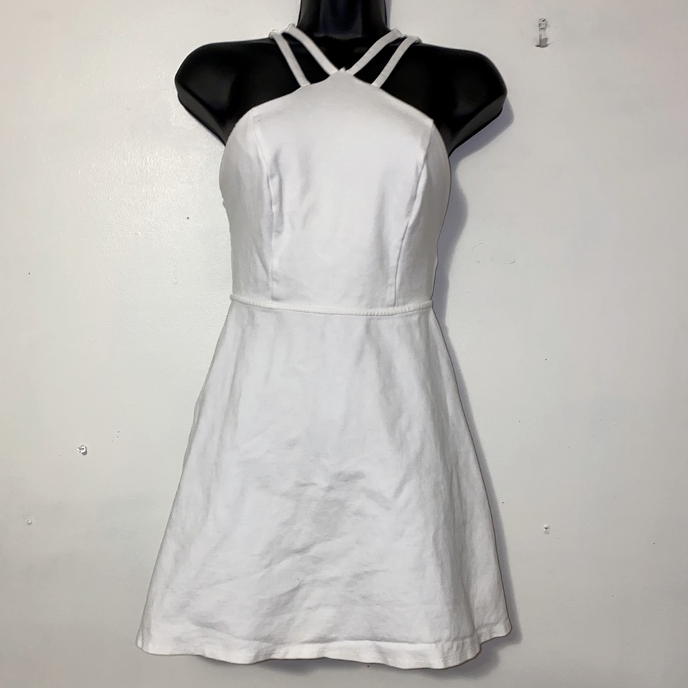 Solemio White Strappy Mini Dress